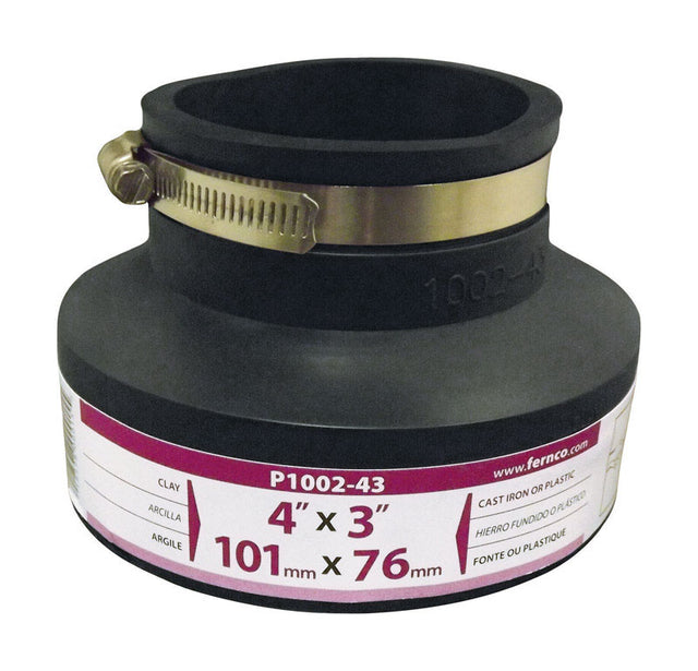 Fernco Schedule 40 4 in. Hub each X 3 in. D Hub PVC Flexible Coupling 1 pk