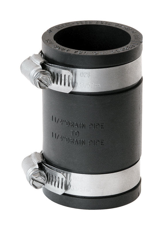 Fernco Schedule 40 1-1/4 in. Hub each X 1-1/4 in. D Hub PVC Flexible Coupling 1 pk