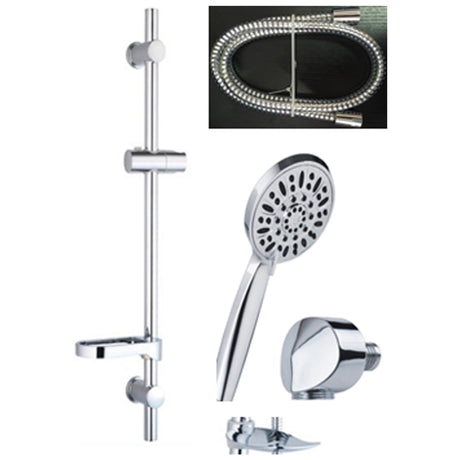 OakBrook Chrome Plastic 3 settings Showerhead With Slide Bar 1.8 gpm