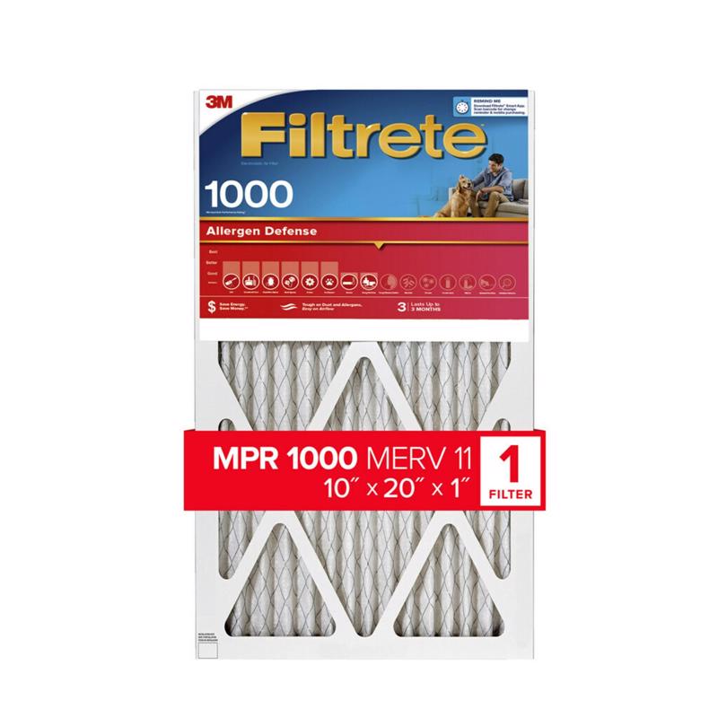 3M Filtrete 10 in. W X 20 in. H X 1 in. D 11 MERV Pleated Allergen Air Filter 1 pk