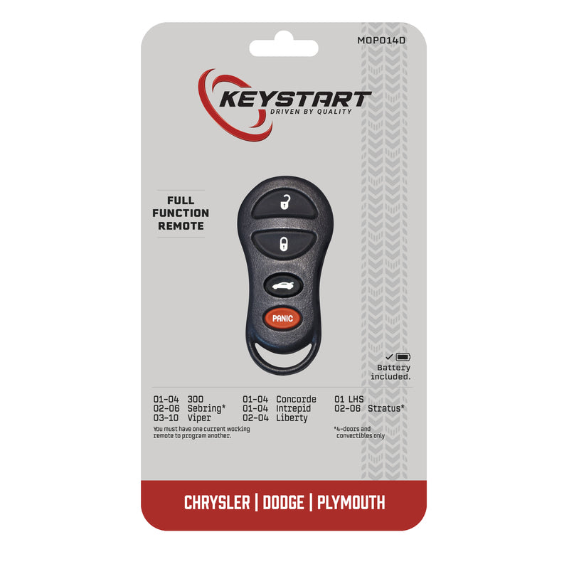 KeyStart Self Programmable Remote Automotive Replacement Key MOP014 Double For Mopar