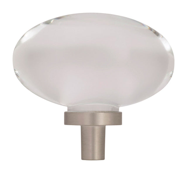 Amerock Glacio Oval Cabinet Knob 1-3/16 in. Satin Nickel 1 pk
