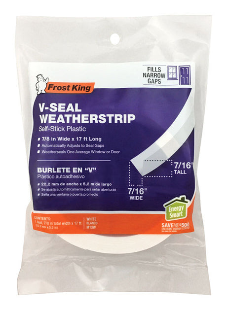 Frost King White PVC Weather Seal For Doors and Windows 17 ft. L X 0.88 in.