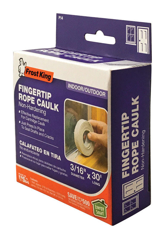 Frost King Gray Silicone Caulking Cord For Gaps and Openings 30 ft. L X 0.19 in.