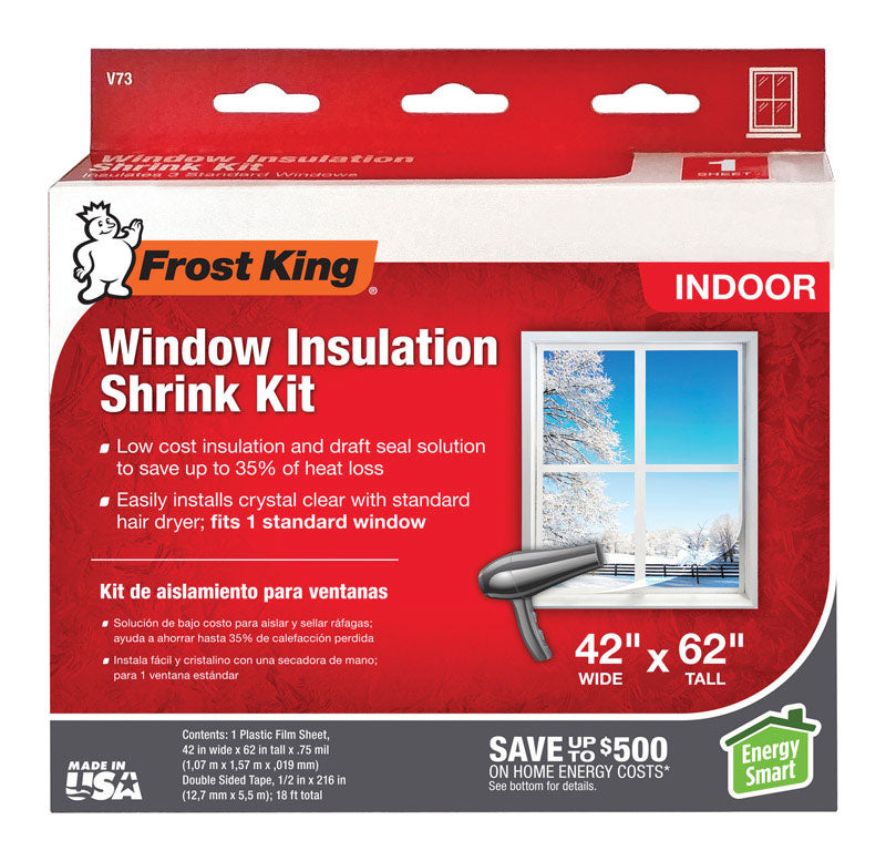 Frost King Clear Shrink Indoor Window Film Insulator Kit 42 in. W X 62 in. L