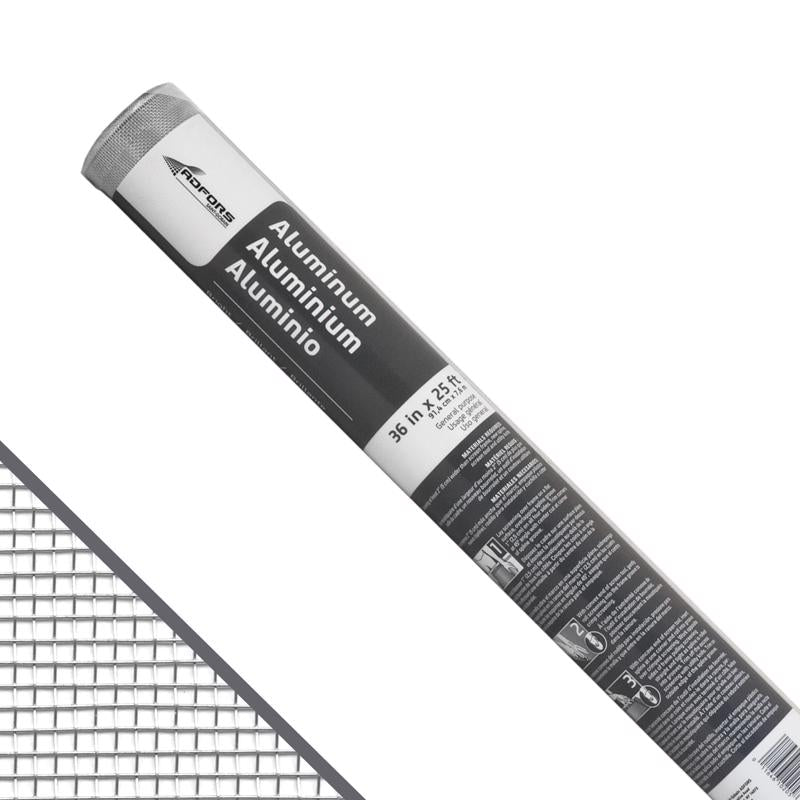 Saint-Gobain ADFORS 36 in. W X 25 ft. L Gray Aluminum Insect Screen Cloth