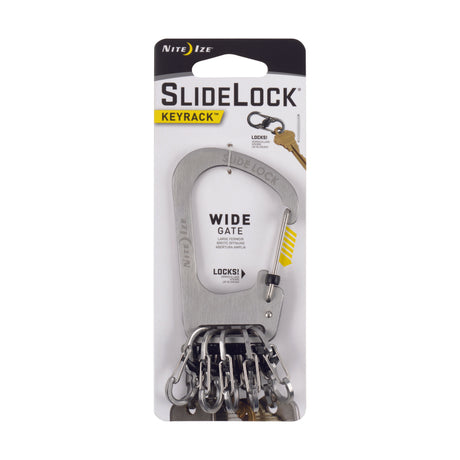 Nite Ize SlideLock 2.4 in. D Stainless Steel Silver Carabiner Key Chain