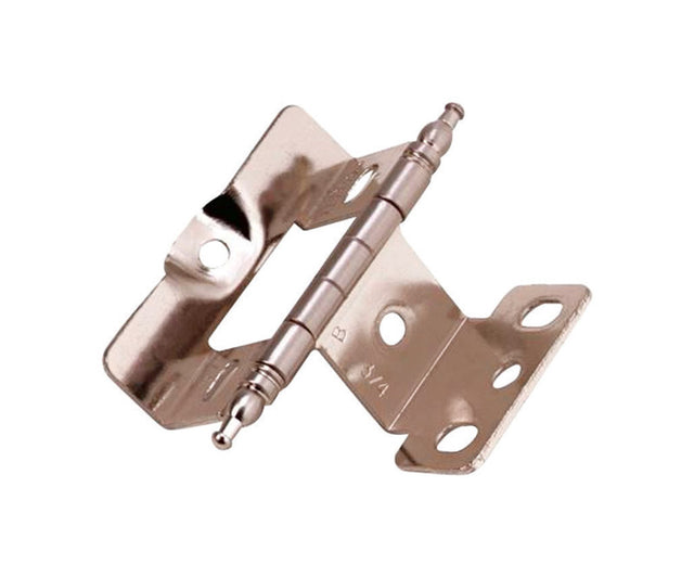Amerock 1-5/8 in. W X 2-7/8 in. L Sterling Nickel Steel Cabinet Hinge 1 pk