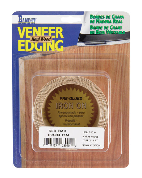 Band-It 2 in. W X 8 ft. L Prefinished Red Oak Wood Veneer Edge Banding