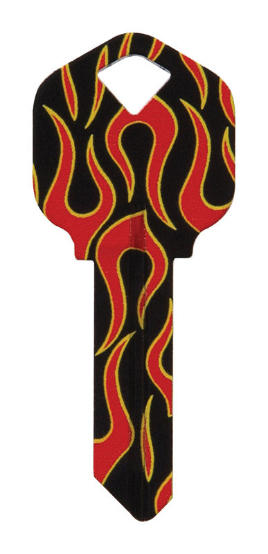 Hillman Wackey Flames House/Office Universal Key Blank Single