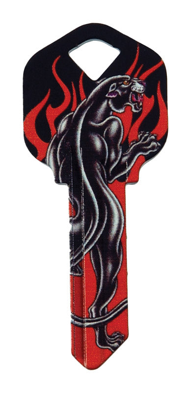 Hillman Wackey Black Panther & Flames House/Office Universal Key Blank Single