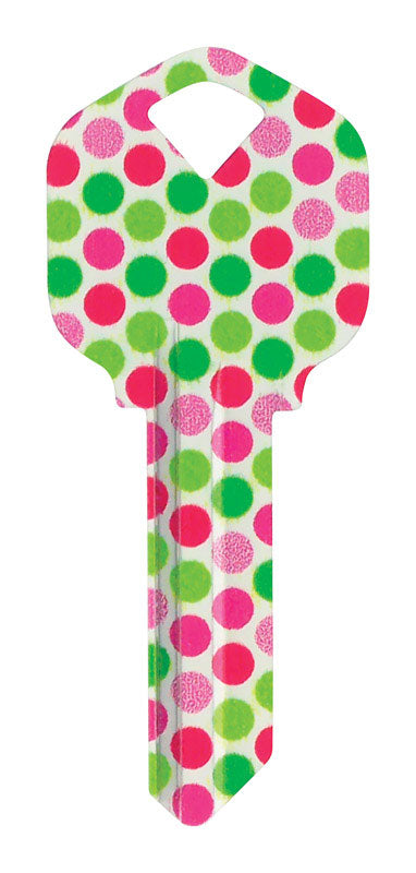 Hillman Wackey Polka Dots House/Office Universal Key Blank Single