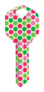 Hillman Wackey Polka Dots House/Office Universal Key Blank Single