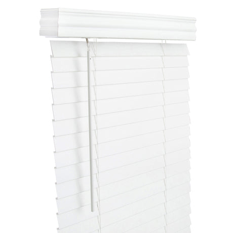 Living Accents Faux Wood 2 in. Blinds 48 in. W X 60 in. H White Cordless