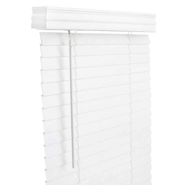 Living Accents Faux Wood 2 in. Blinds 48 in. W X 60 in. H White Cordless
