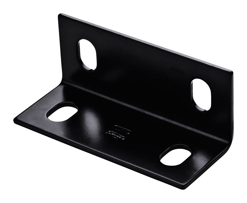 National Hardware 2.1 in. H X 5 in. W X 0.125 in. D Black Carbon Steel Inside/Outside Wide Corner Br