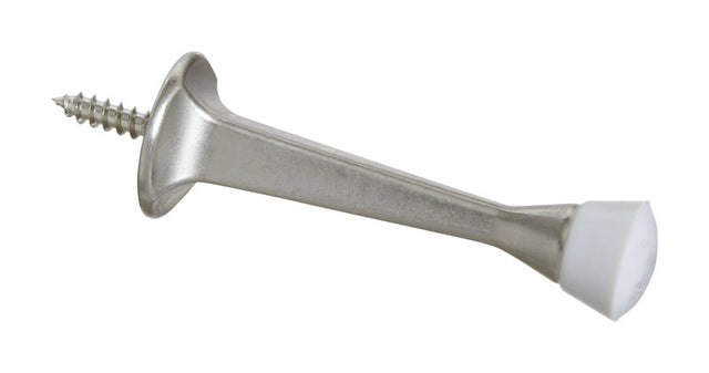 National Hardware 3 in. W Zinc Satin Nickel Rigid Door Stop Mounts to door