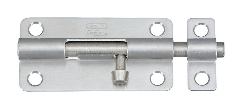 National Hardware 4 in. L Polished Stainless Steel Barrel Bolt 1 pk