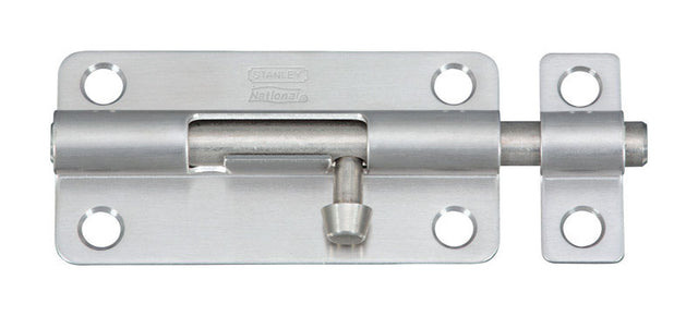 National Hardware 4 in. L Polished Stainless Steel Barrel Bolt 1 pk