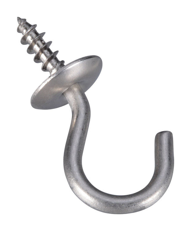 National Hardware Silver Stainless Steel Cup Hook 4 pk