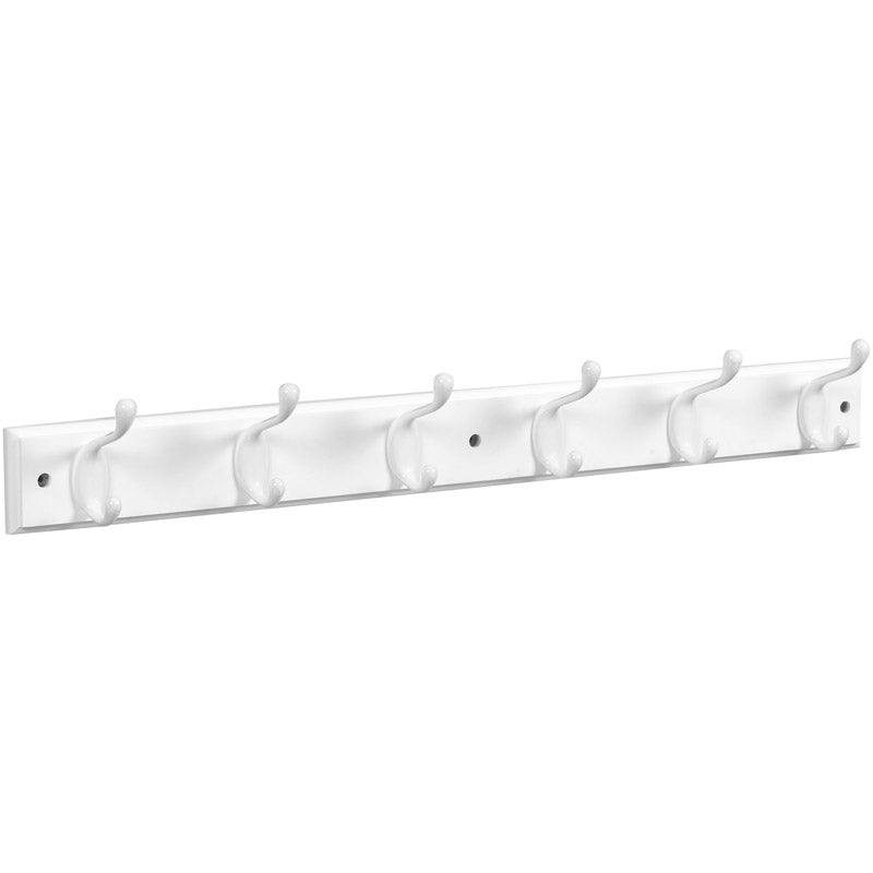 National Hardware 27 in. L White Wood White Hook Rack 1 pk