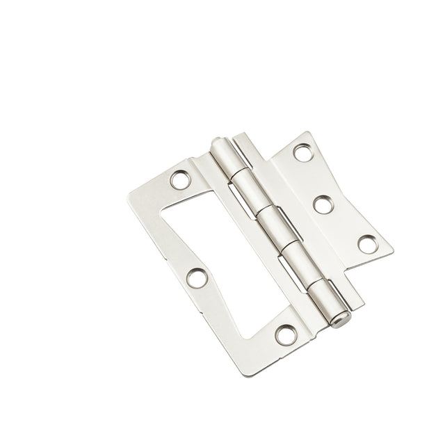 National Hardware 3-1/2 in. L Satin Nickel Surface-Mounted Hinge 2 pk