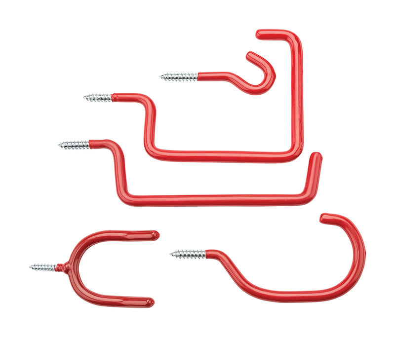 National Hardware Red Steel/Vinyl Assorted Screw Hook 5 pk