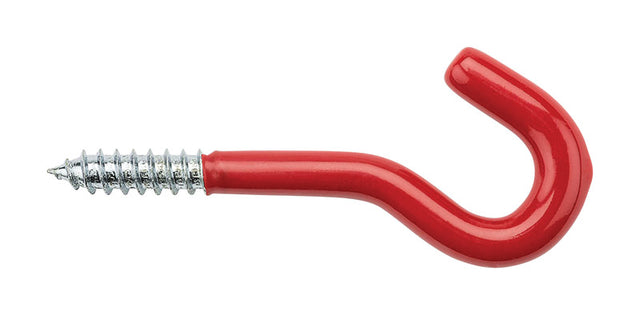 National Hardware 3-5/8 in. L Vinyl Coated Red Steel Screw Hook 50 lb. cap. 2 pk