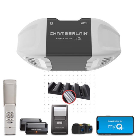 Chamberlain Smart Enabled 0.5 HP Belt Drive WiFi Compatible Smart-Enabled Garage Door Opener