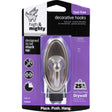 High & Mighty 3.5 in. L Satin Nickel Steel Oval Hook 25 lb. cap. 1 pk