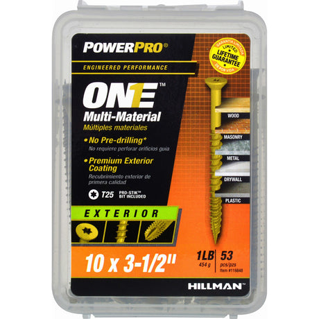 HILLMAN POWERPRO ONE No. 10 X 3-1/2 in. L Star Flat Head Multi-Material Screw 1 lb 53 pk