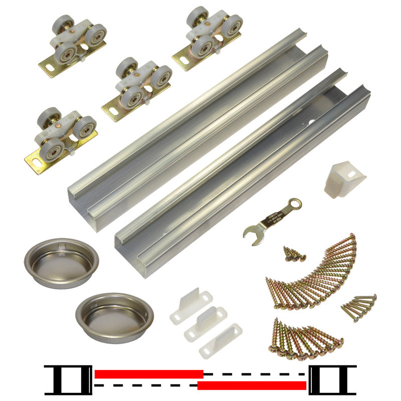 Johnson Hardware Aluminum By-Pass Door Hardware Set