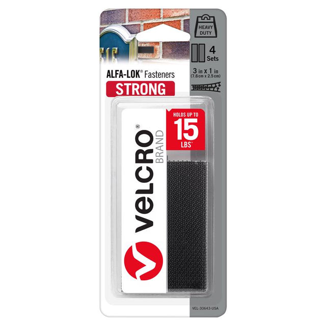 VELCRO Brand ALFA-LOK Small Plastic Mounting Square 3 in. L 4 pk