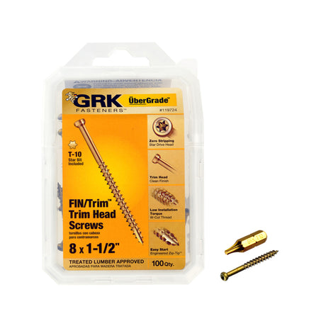 GRK Fasteners UberGrade No. 8 X 1-1/2 in. L Star Screws 100 pk