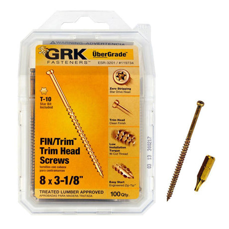 GRK Fasteners UberGrade No. 8 X 3-1/8 in. L Star Trim Head Construction Screws 100 pk