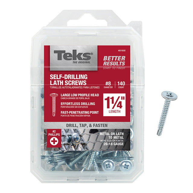 Teks No. 8 X 1-1/4 in. L Phillips Truss Head Lath Screws 140 pk