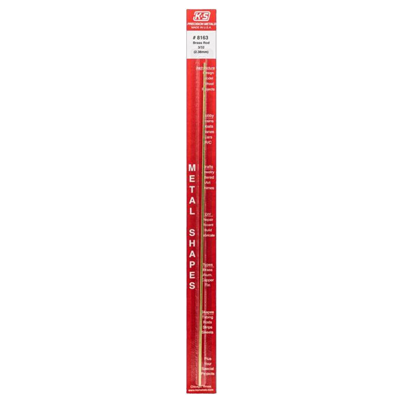 K&S 3/32 in. D X 12 in. L Brass Rod 1 pk