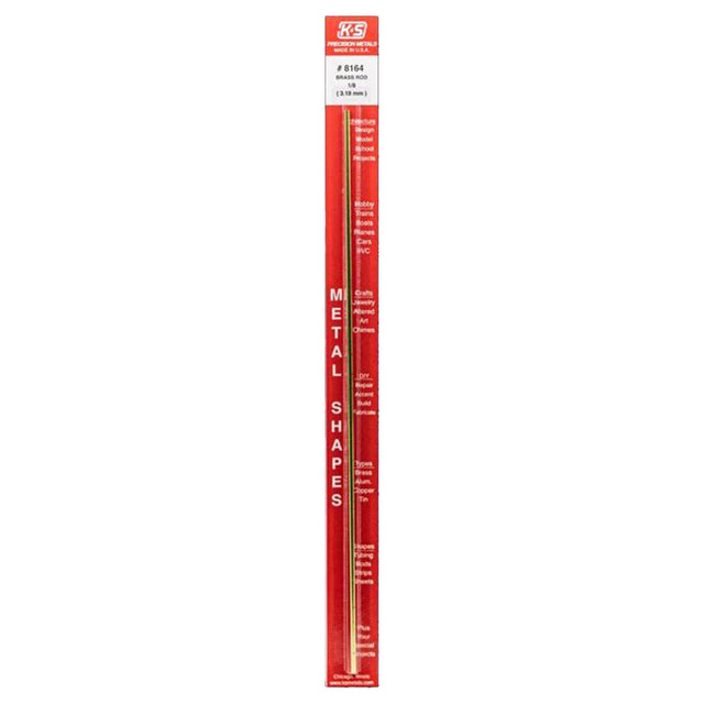 K&S 1/8 in. D X 12 in. L Brass Rod 1 pk