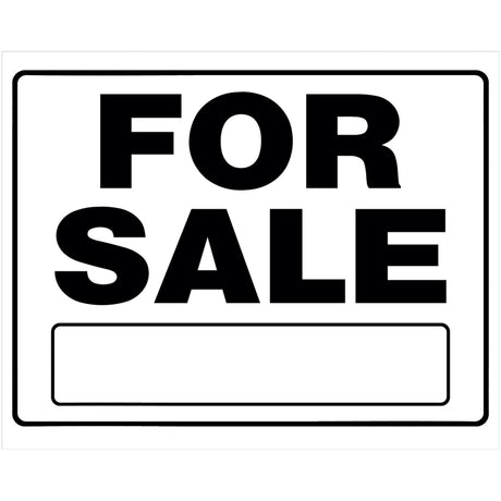 Hillman English White For Sale Sign 20 in. H X 24 in. W