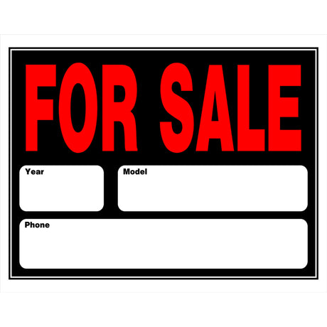 Hillman English Black Auto For Sale Sign 15 in. H X 21 in. W