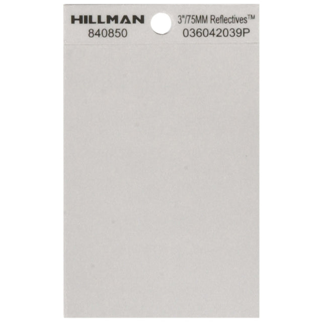 HILLMAN 3 in. Reflective Black/Silver Vinyl Self-Adhesive Special Character Blank 1 pc