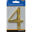 Hillman Distinctions 4 in. Gold Zinc Die-Cast Screw-On Number 4 1 pc