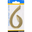 Hillman 4 in. Gold Brass Nail-On Number 6 1 pc