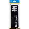Hillman English Black Restroom Plaque 3 in. H X 9 in. W