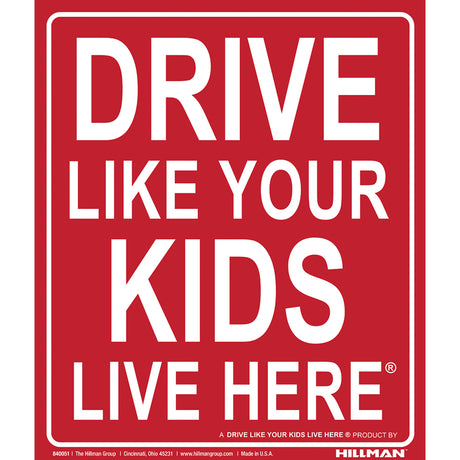 Hillman English Red Notice Sign 24 in. H X 19 in. W