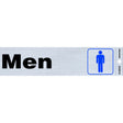 Hillman English Silver Restroom Sign 2 in. H X 8 in. W