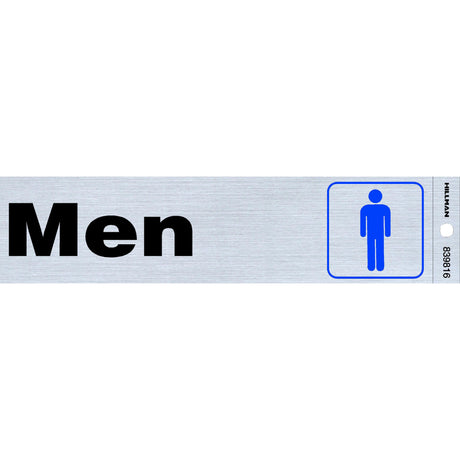 Hillman English Silver Restroom Sign 2 in. H X 8 in. W