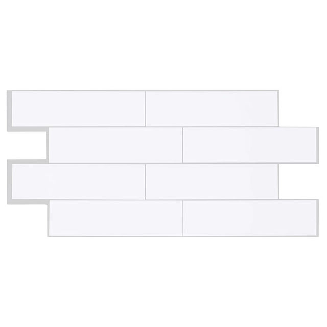 Smart Tiles 10.88 in. W X 22.56 in. L White Mosaic Vinyl Adhesive Wall Tile 2 pc
