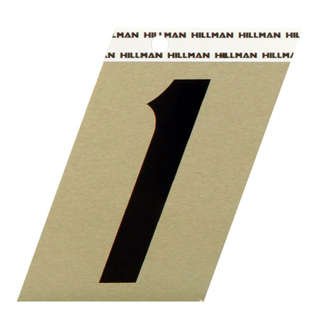 Hillman 3 in. Reflective Black Vinyl Self-Adhesive Number 1 1 pc