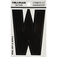 Hillman 3 in. Black Vinyl Self-Adhesive Letter W 1 pc